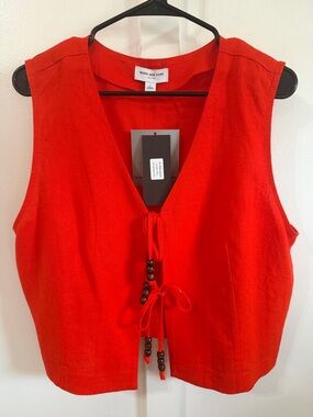 NWT Marc New York Red Linen top